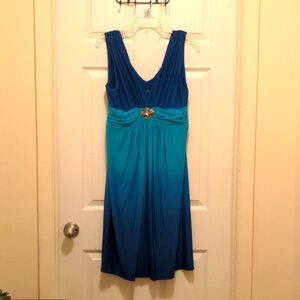 V- neck Dress Blue / teal/ turquoise size 12